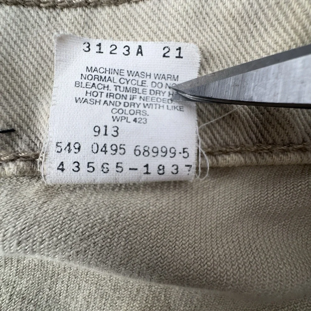 Vintage Levis Silver Tab Jeans Mens 32x34 Loose Fit Skater Denim 1995 Beige EUC